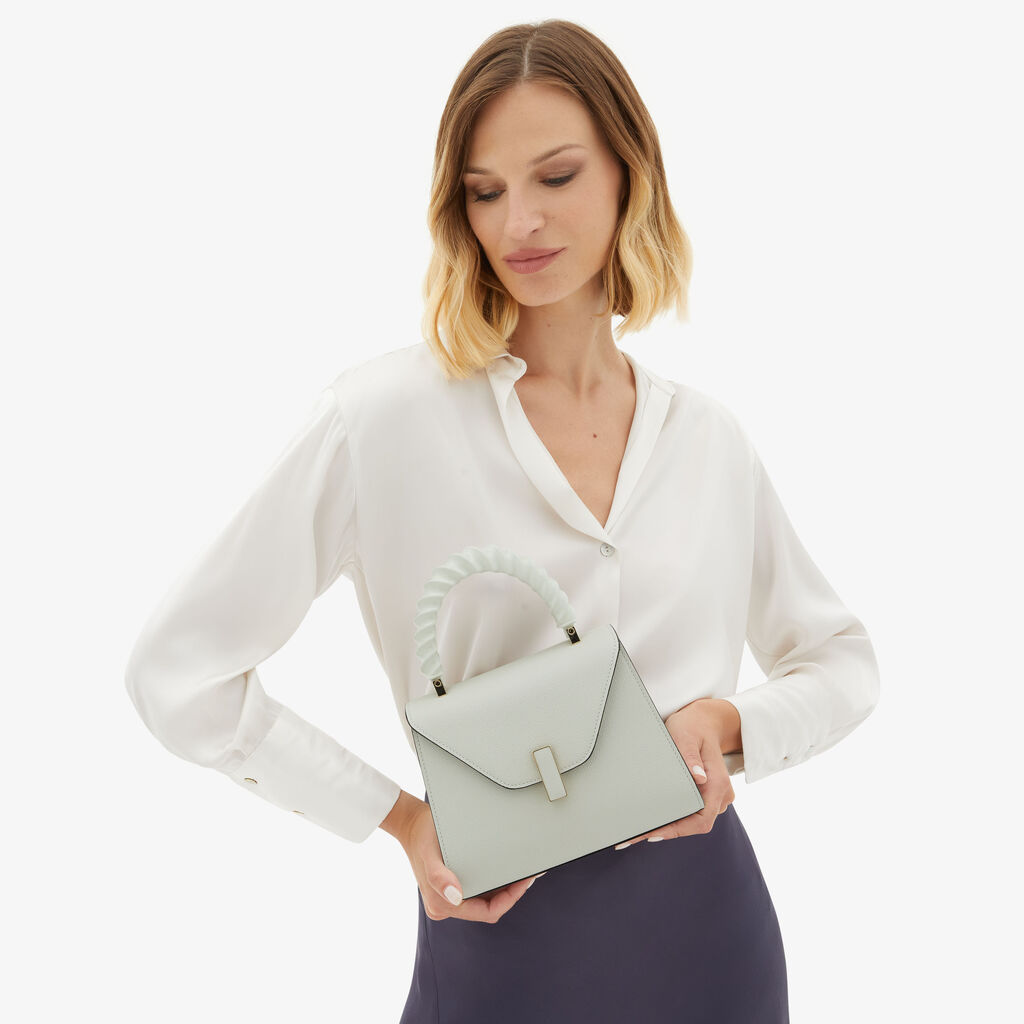 Valextra Borsetta a mano da Donna Mini in Pelle Bianca | Valextra Iside Qualità Garantita