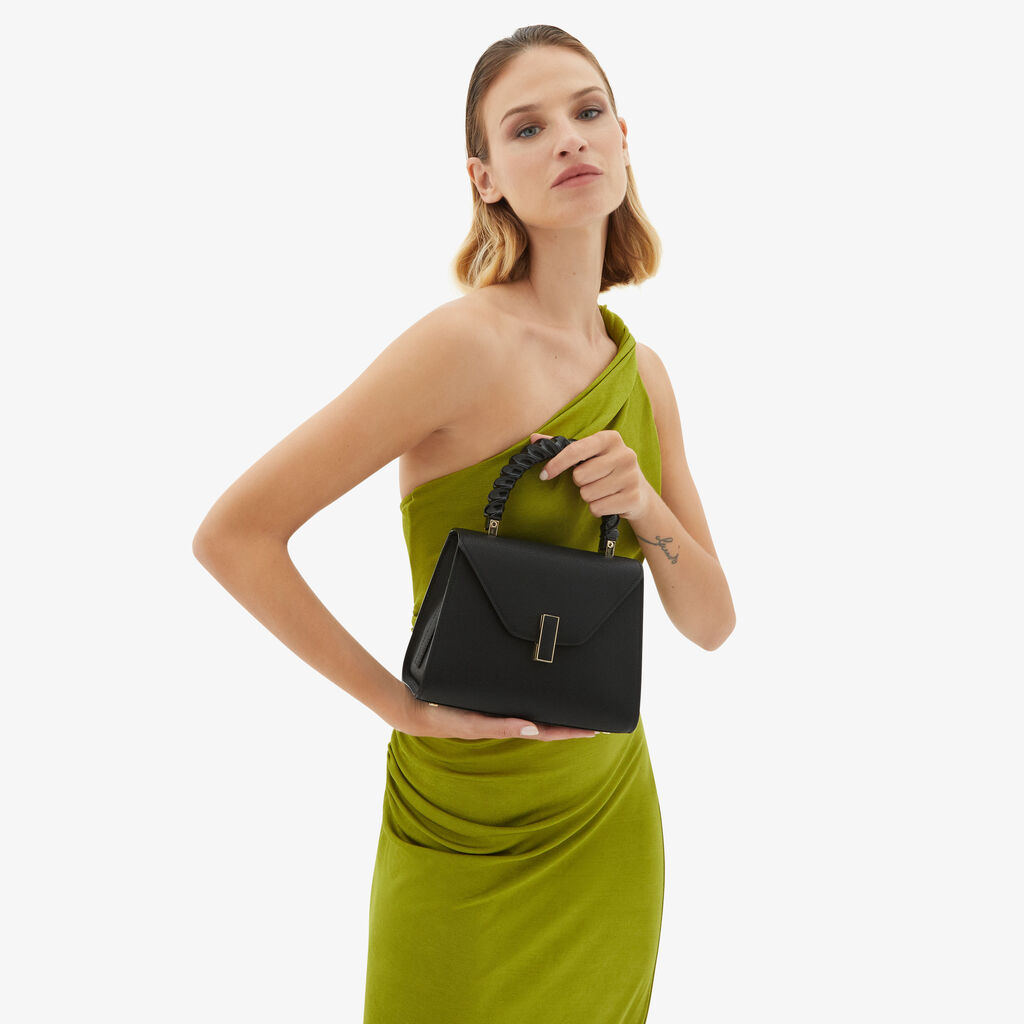 Valextra Borsa a mano da Donna Mini in Pelle rigida Nera | Valextra Iside Negozi Online