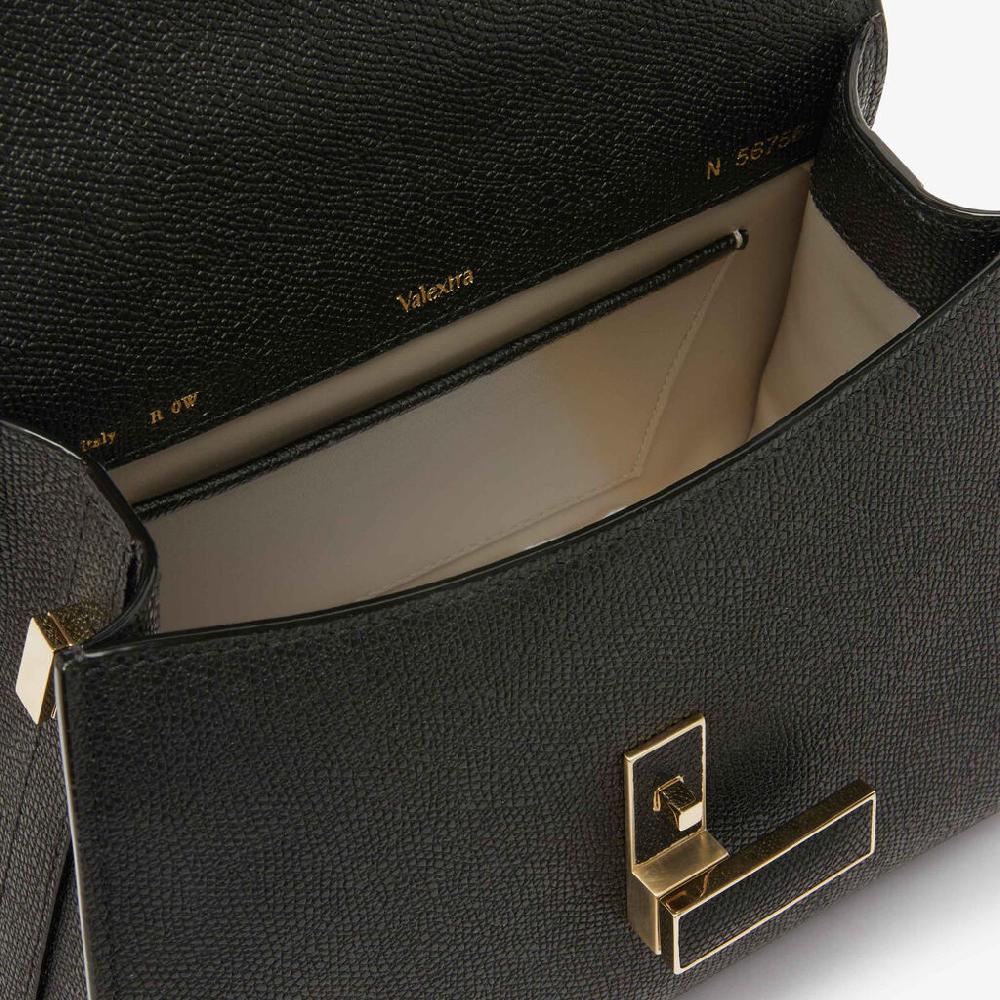 Valextra Borsa a mano da Donna Mini in Pelle rigida Nera | Valextra Iside Negozi Online