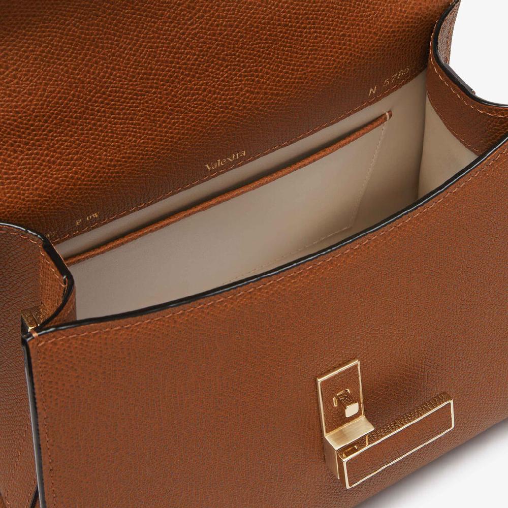 Valextra Borsa a mano da Donna in Pelle rigida Marrone | Valextra Iside Consegna Veloce