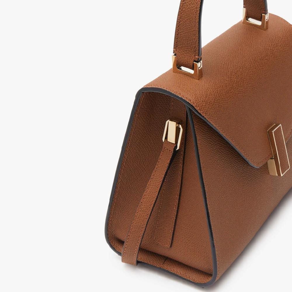 Valextra Borsa a mano da Donna in Pelle rigida Marrone | Valextra Iside Consegna Veloce