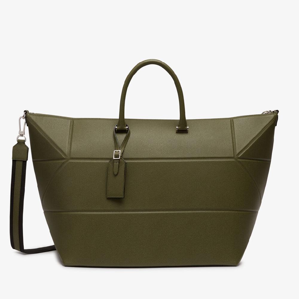 Valextra Borsa da viaggio spaziosa Verde Militare | Valextra Poliedrica