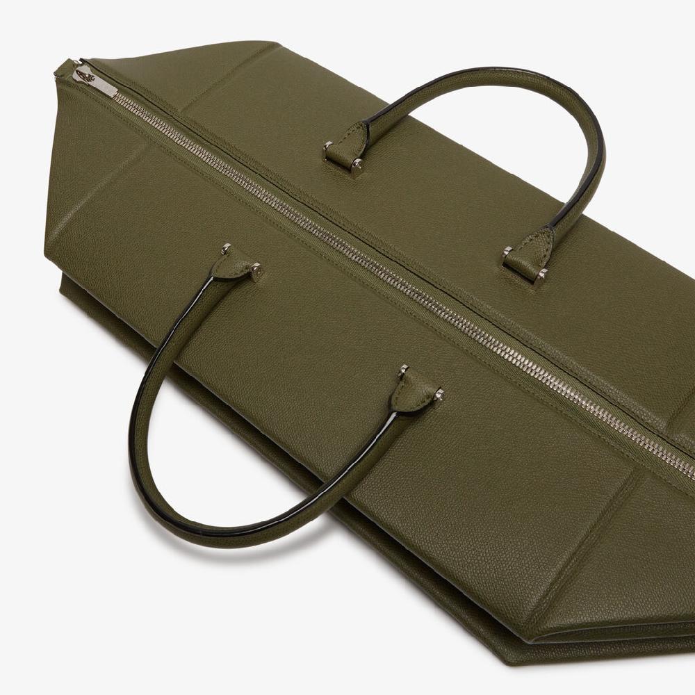 Valextra Borsa da viaggio spaziosa Verde Militare | Valextra Poliedrica Fino Al -60%