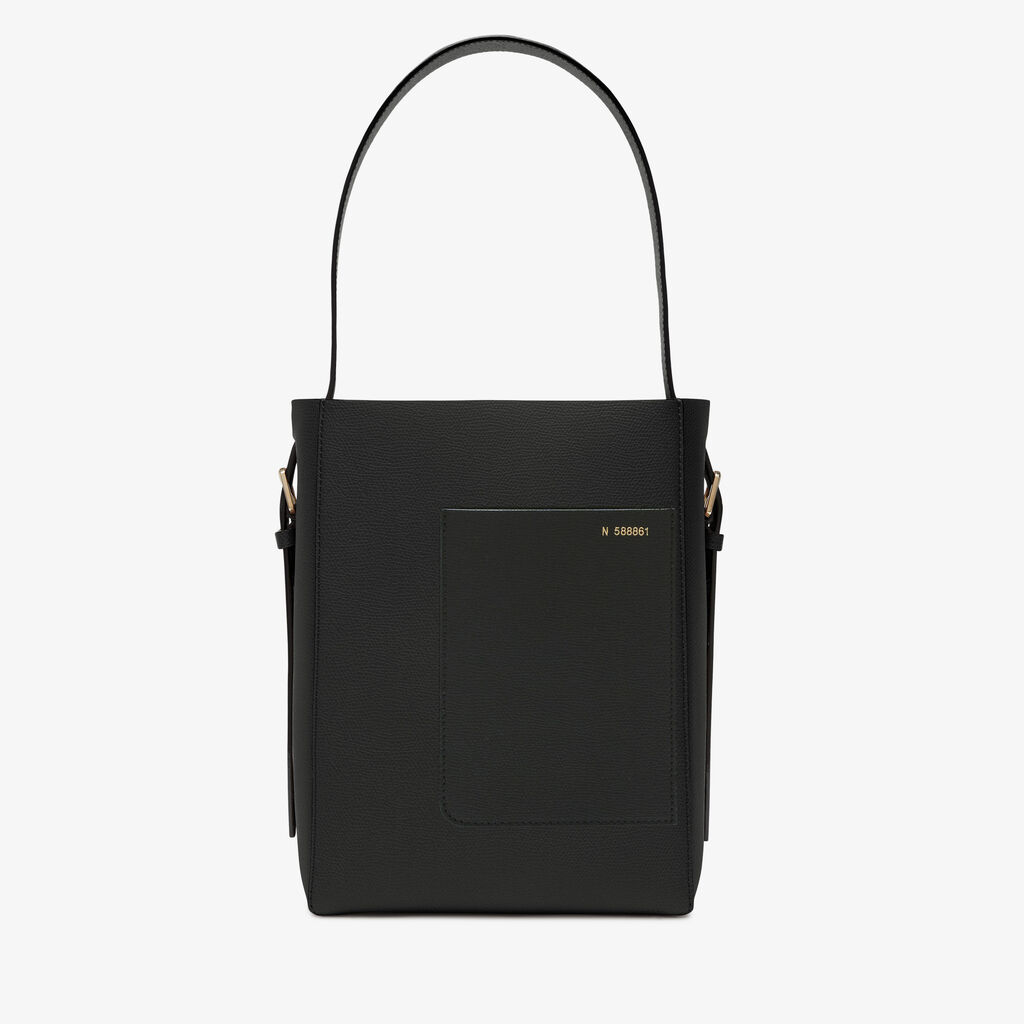 Valextra Borsa a secchiello da Donna di Lusso in Pelle Nera | Valextra Soft