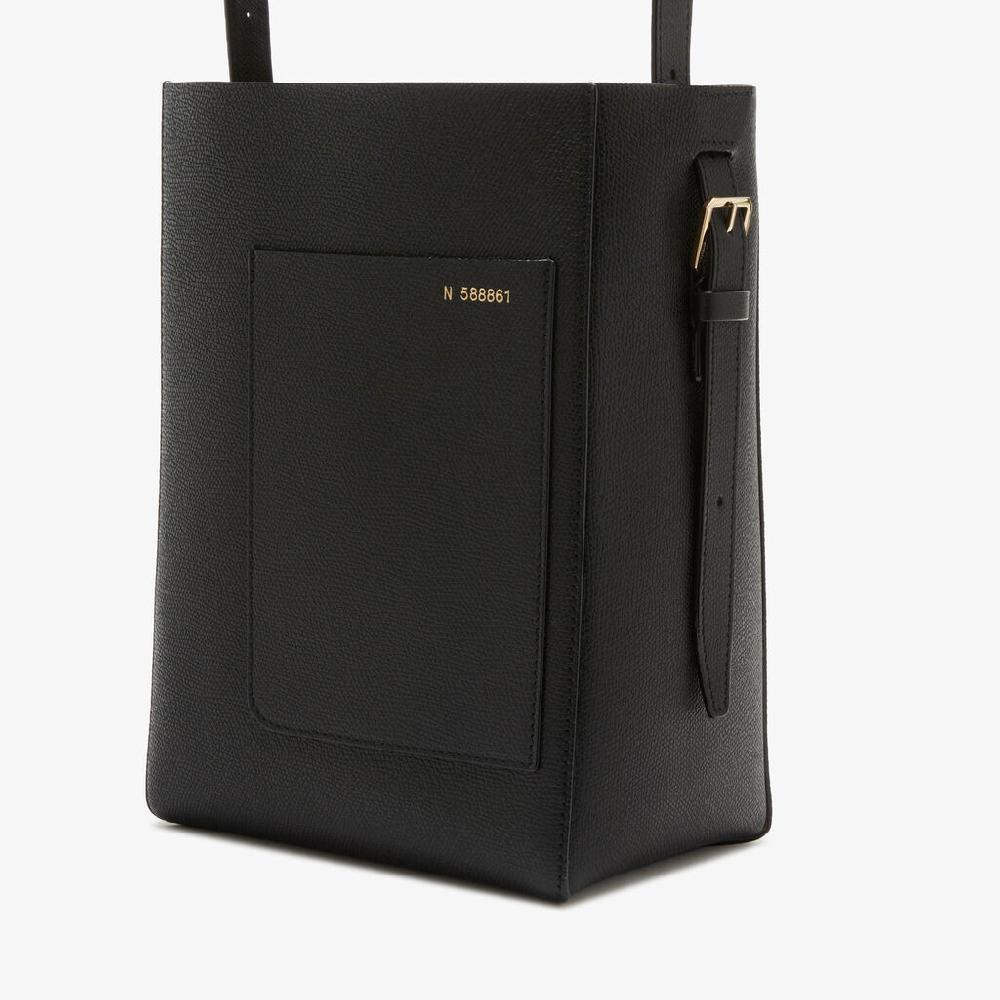 Valextra Borsa a secchiello da Donna di Lusso in Pelle Nera | Valextra Soft Shopping Online