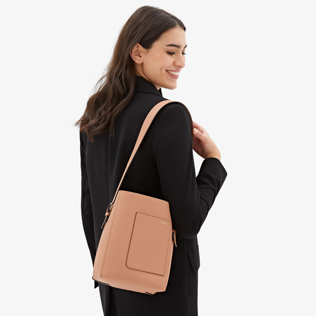 Valextra Borsa a secchiello Donna Mini in Pelle Marrone | Valextra Soft Affare Del Giorno