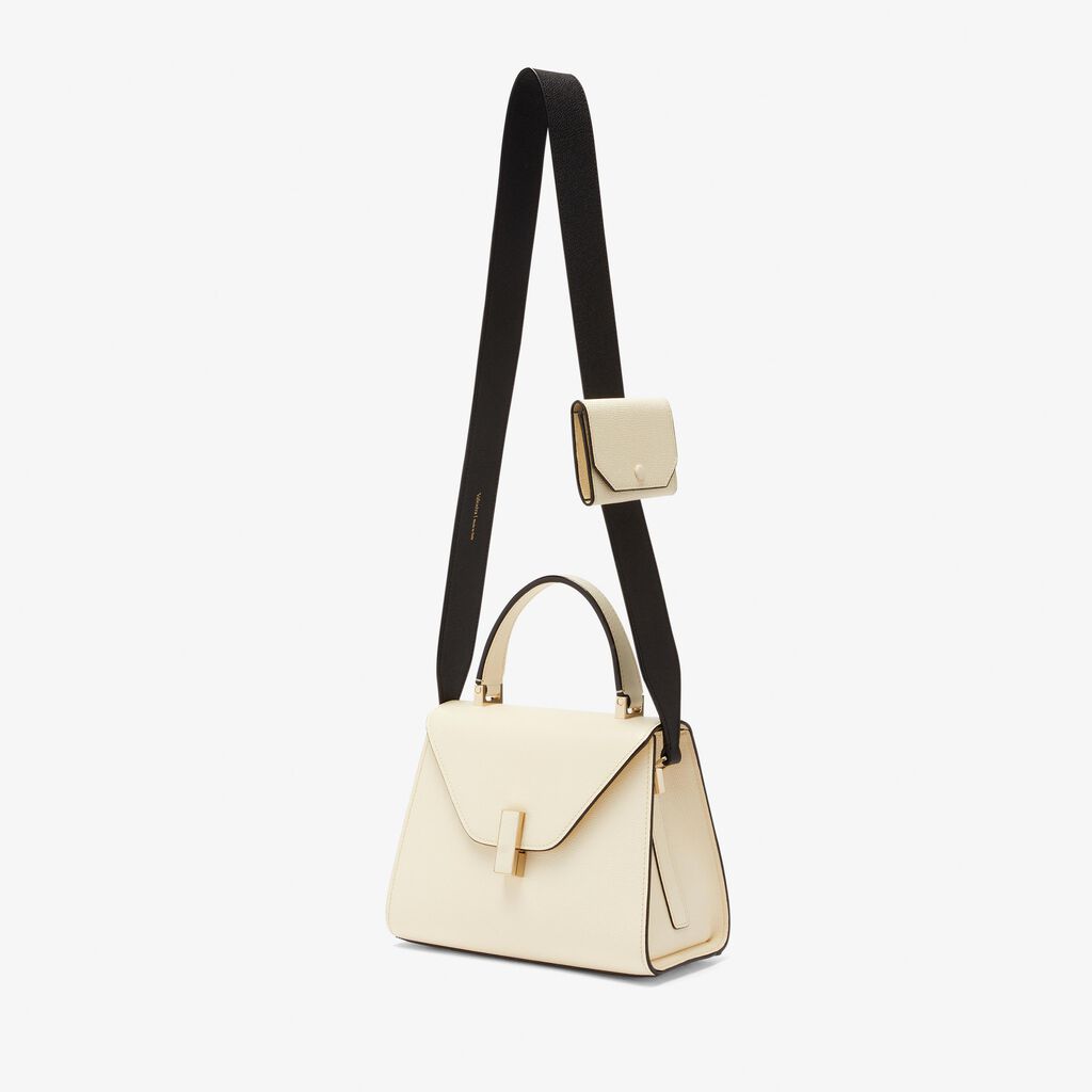 Valextra Tracolla in Pelle Nera e Bianca con portamonete | Valextra Sconto
