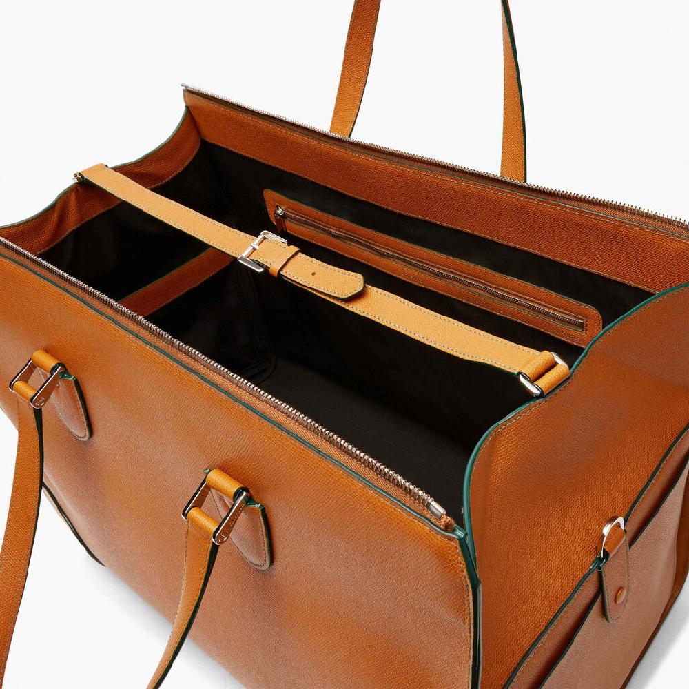Valextra Borsone viaggio Grande in Pelle Marrone | Valextra Boston Offerta