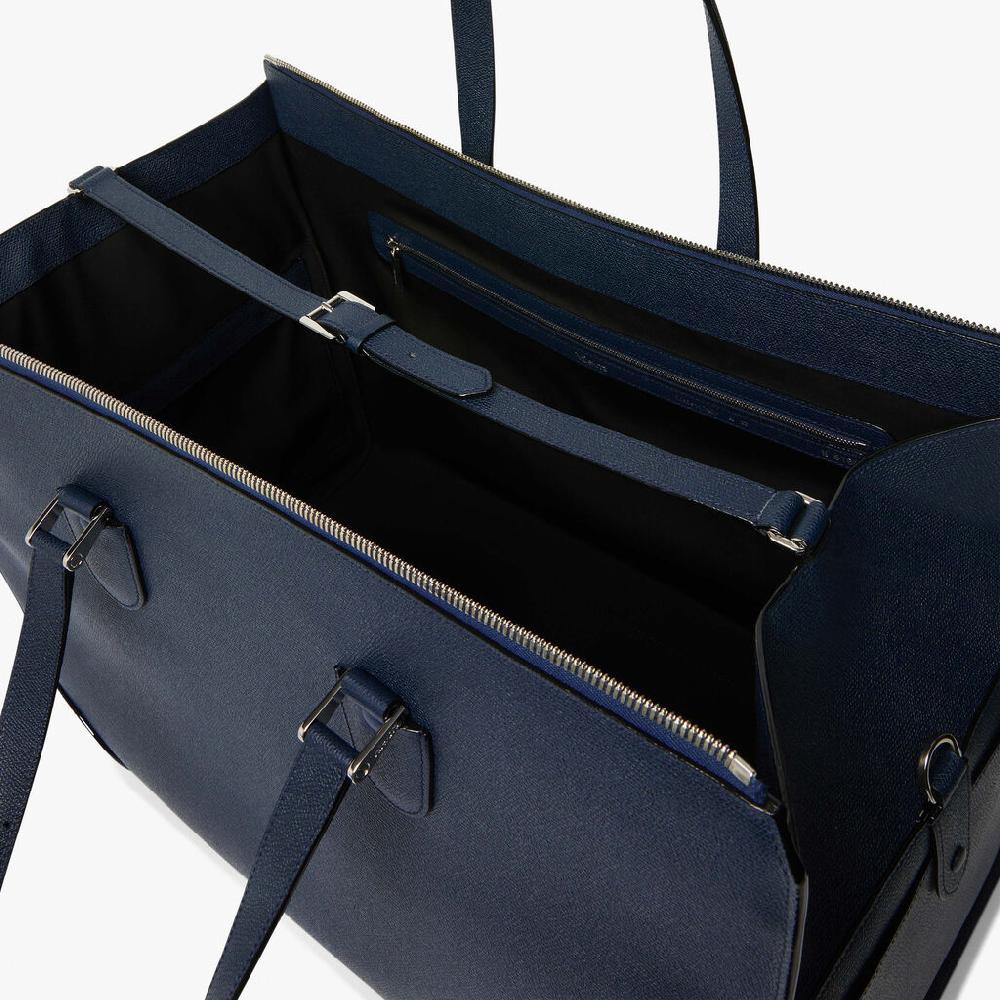 Valextra Borsone viaggio Grande in Pelle Blu | Valextra Boston Online