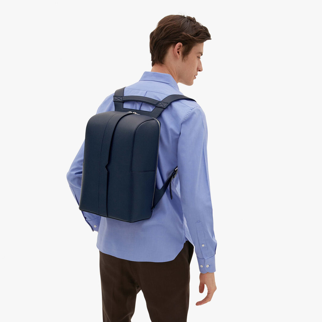 Valextra Zaino porta PC e tablet in Pelle Blu | Valextra V-Line Italy