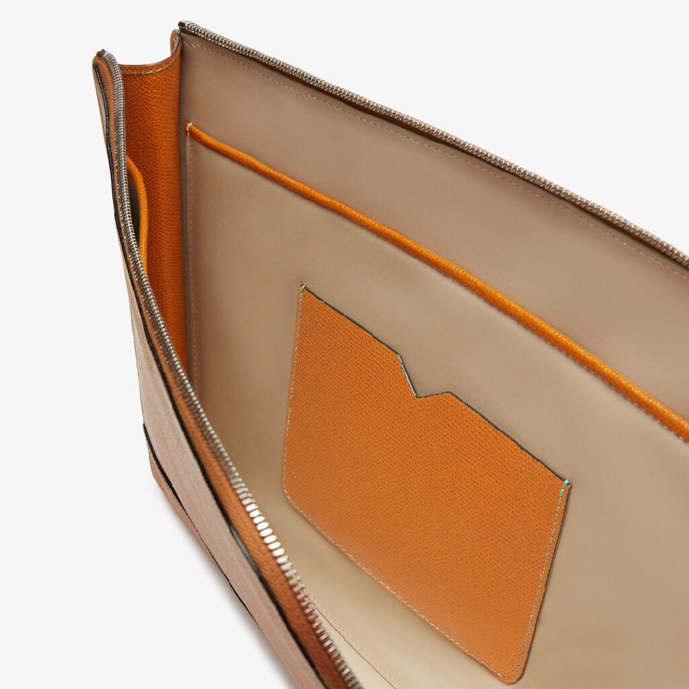 Valextra Portfolio porta pc da Uomo in Pelle Marrone | Valextra My Logo 2025