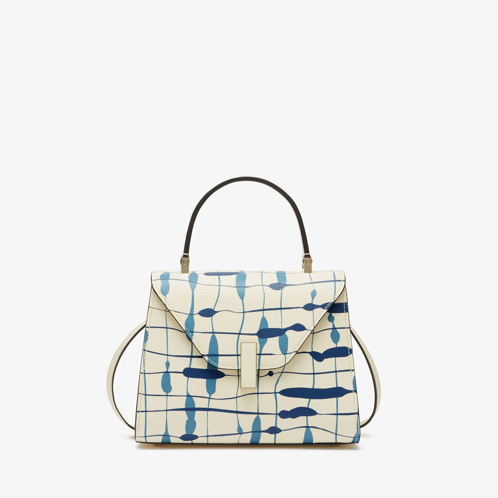 Valextra Borsa a mano Donna Mini in Pelle Bianca e Blu | Valextra Iside