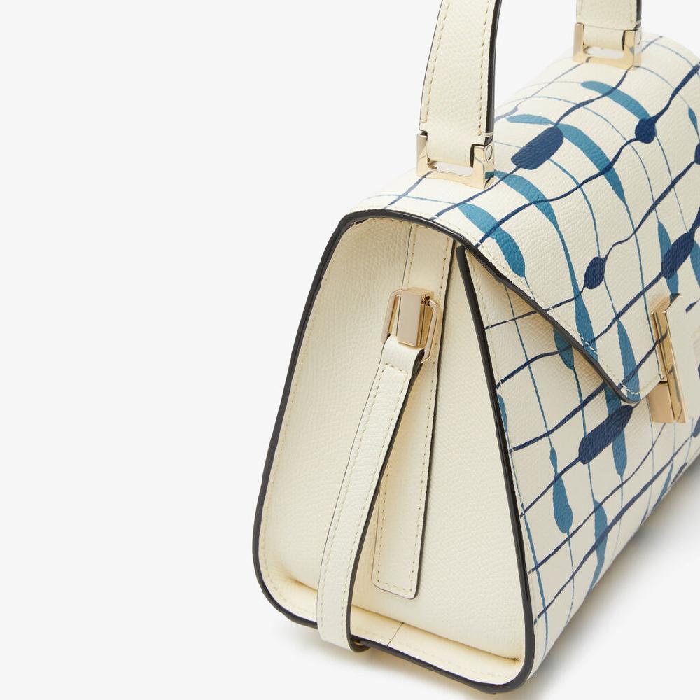 Valextra Borsa a mano Donna Mini in Pelle Bianca e Blu | Valextra Iside Vendita