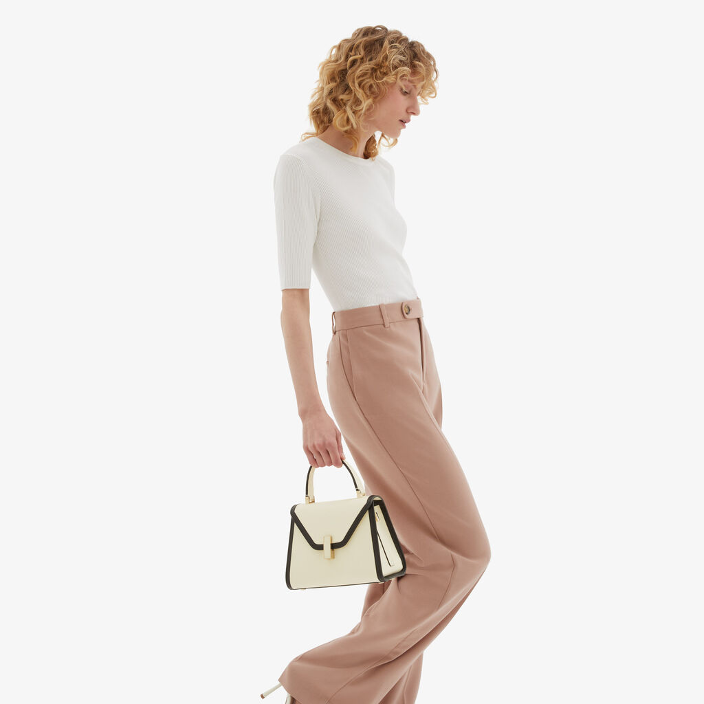 Valextra Borsa a mano Mini in Pelle Bianca | Valextra Iside Spedizione Gratuita