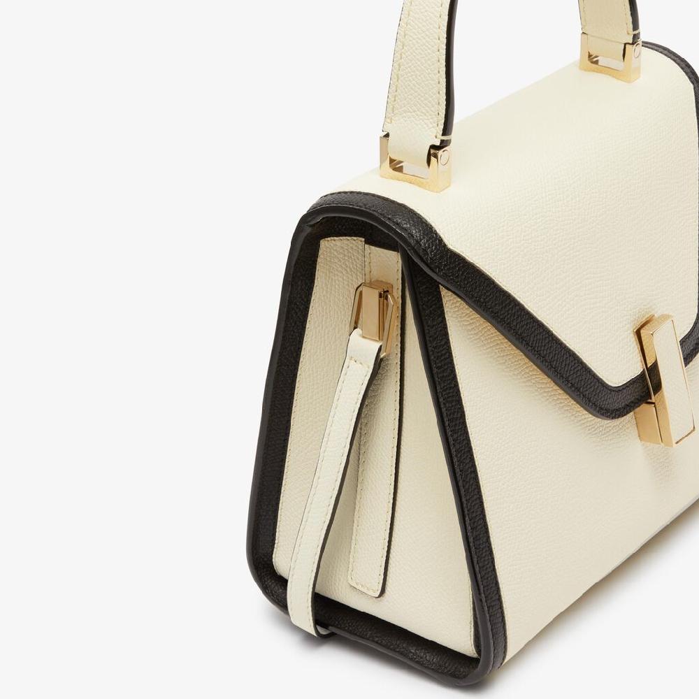 Valextra Borsa a mano Mini in Pelle Bianca | Valextra Iside Spedizione Gratuita