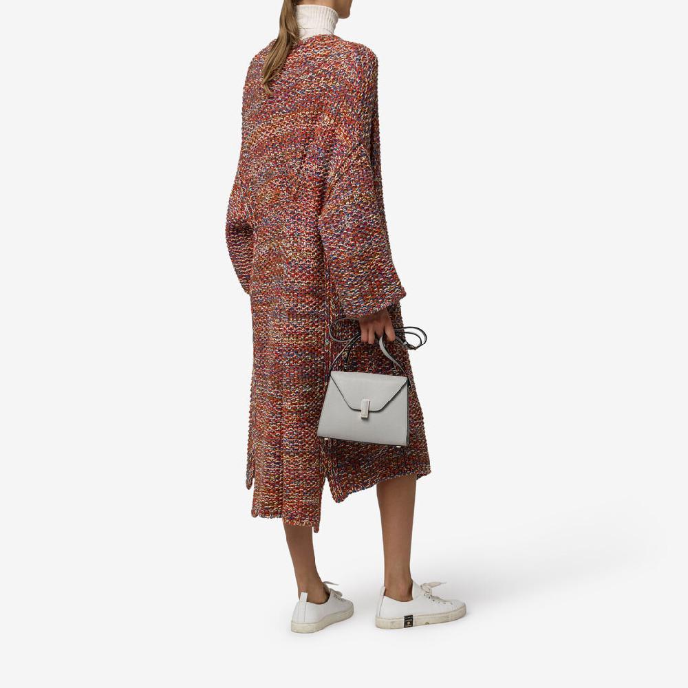 Valextra Valextra Iside: Borsa a mano Mini in Pelle Grigia Pezzi Unici