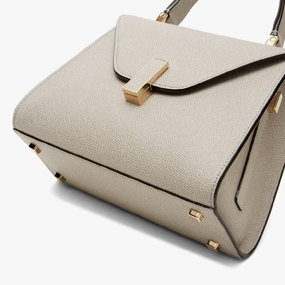 Valextra Valextra Iside: Borsa a mano Mini in Pelle Grigia Pezzi Unici