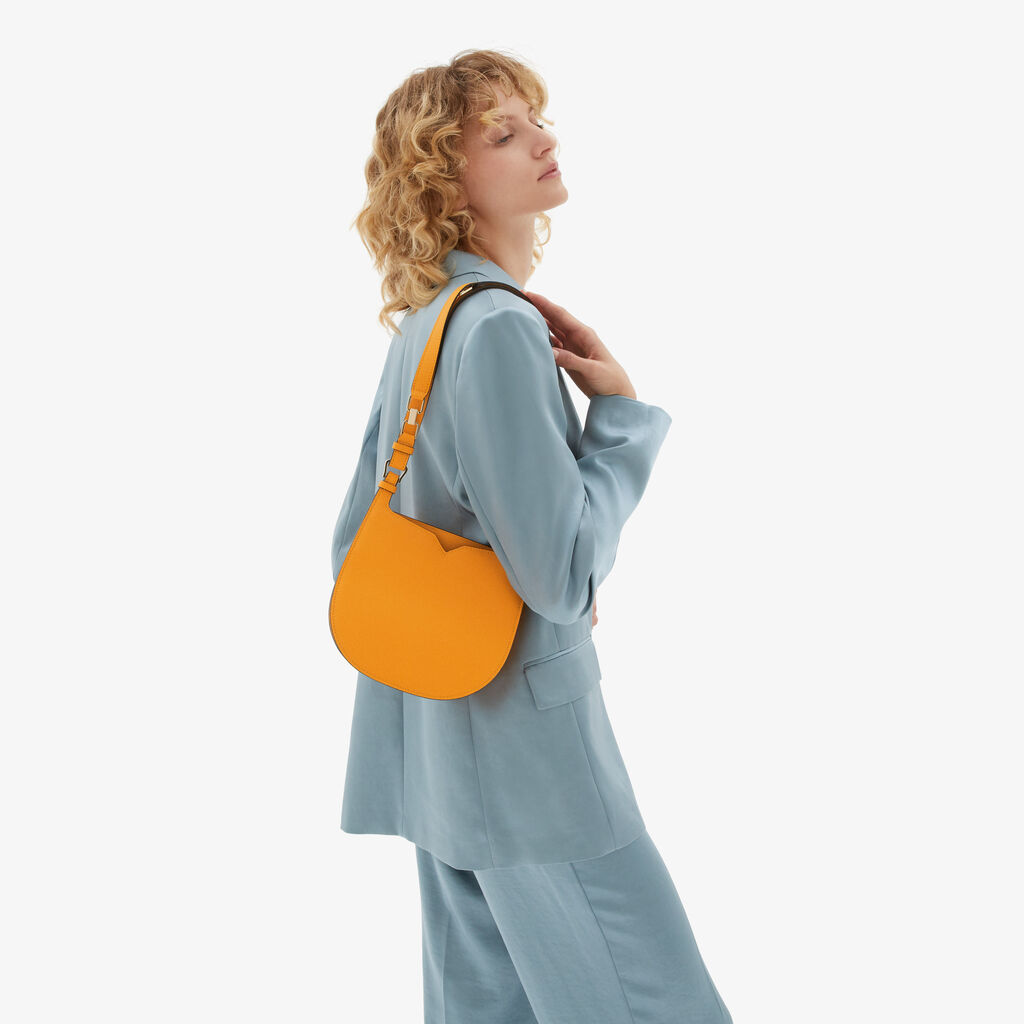 Valextra Borsa Weekend Mini compatta in Pelle Gialla | Valextra Hobo Negozi Online