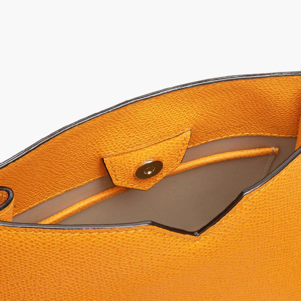 Valextra Borsa Weekend Mini compatta in Pelle Gialla | Valextra Hobo Negozi Online