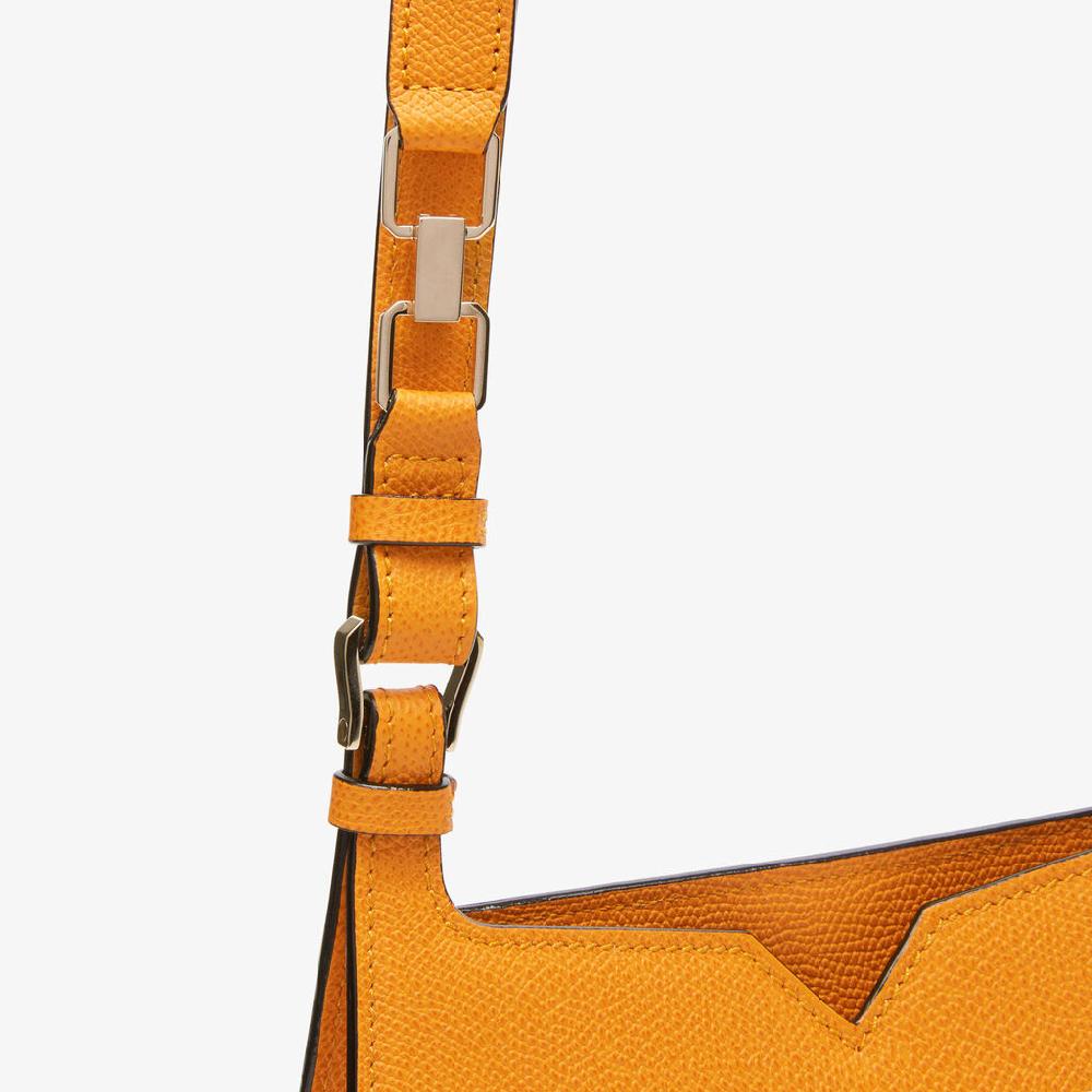 Valextra Borsa Weekend Mini compatta in Pelle Gialla | Valextra Hobo Negozi Online