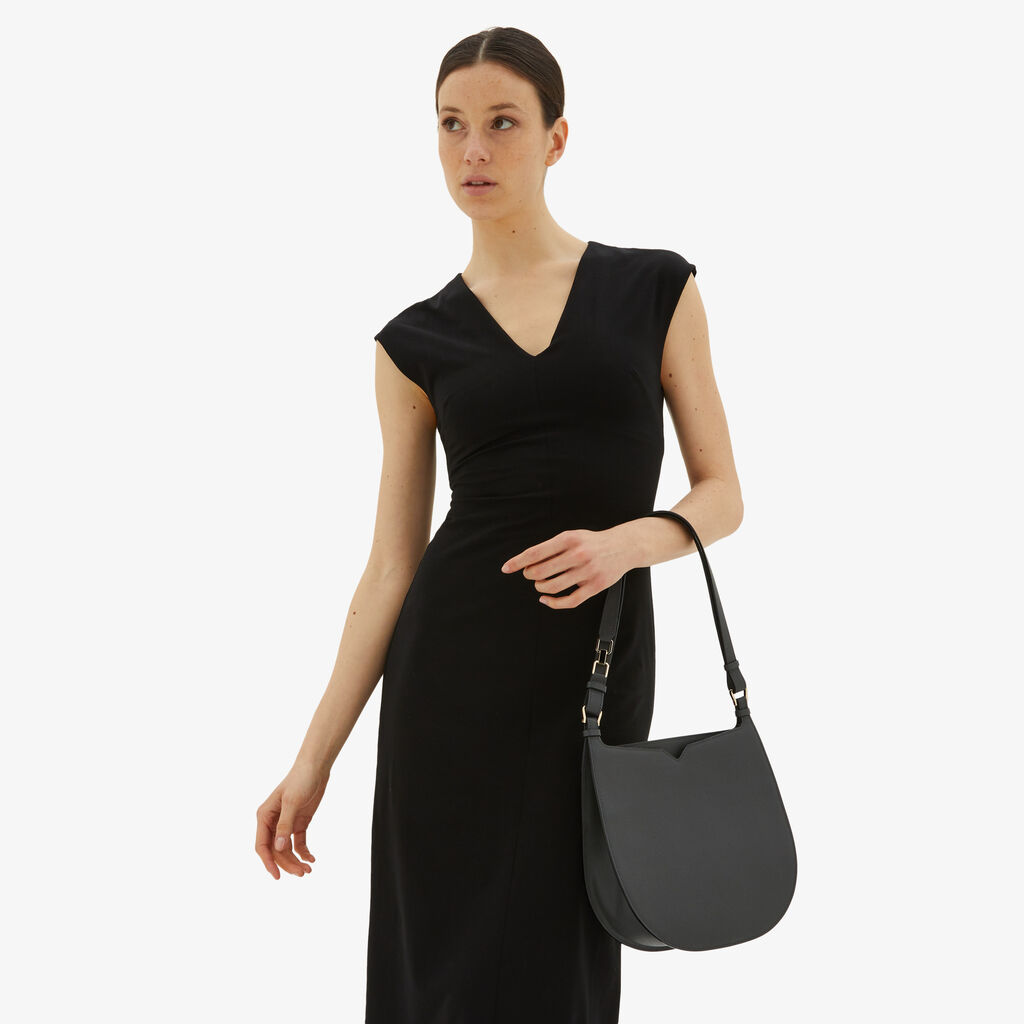 Valextra Borsa a spalla da Donna in Pelle Grigia | Valextra Hobo Acquista Ora