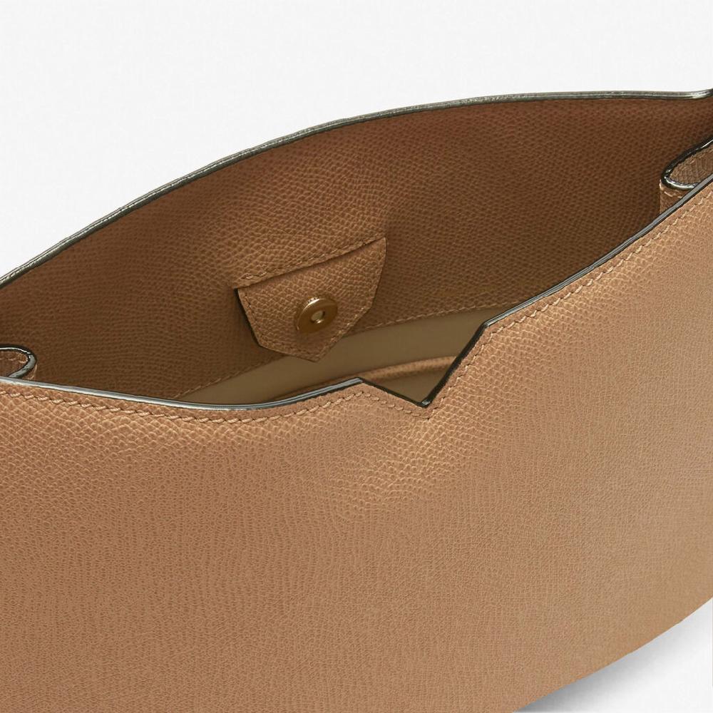 Valextra Borsetta a spalla Weekend in Pelle Beige | Valextra Hobo Consegna Veloce