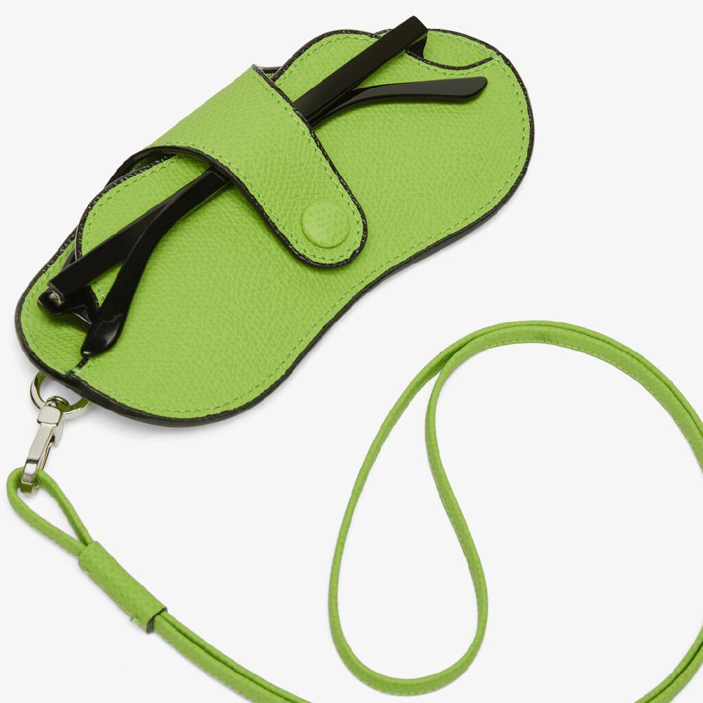 Valextra Custodia occhiali da Donna in Pelle Verde di Lusso | Valextra Presa