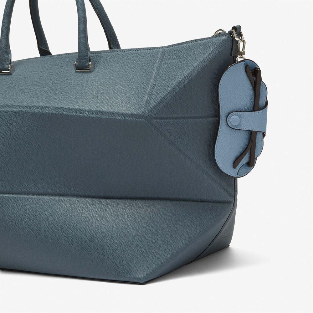 Valextra Porta occhiali in Pelle Azzurra con tracolla | Valextra Sconto