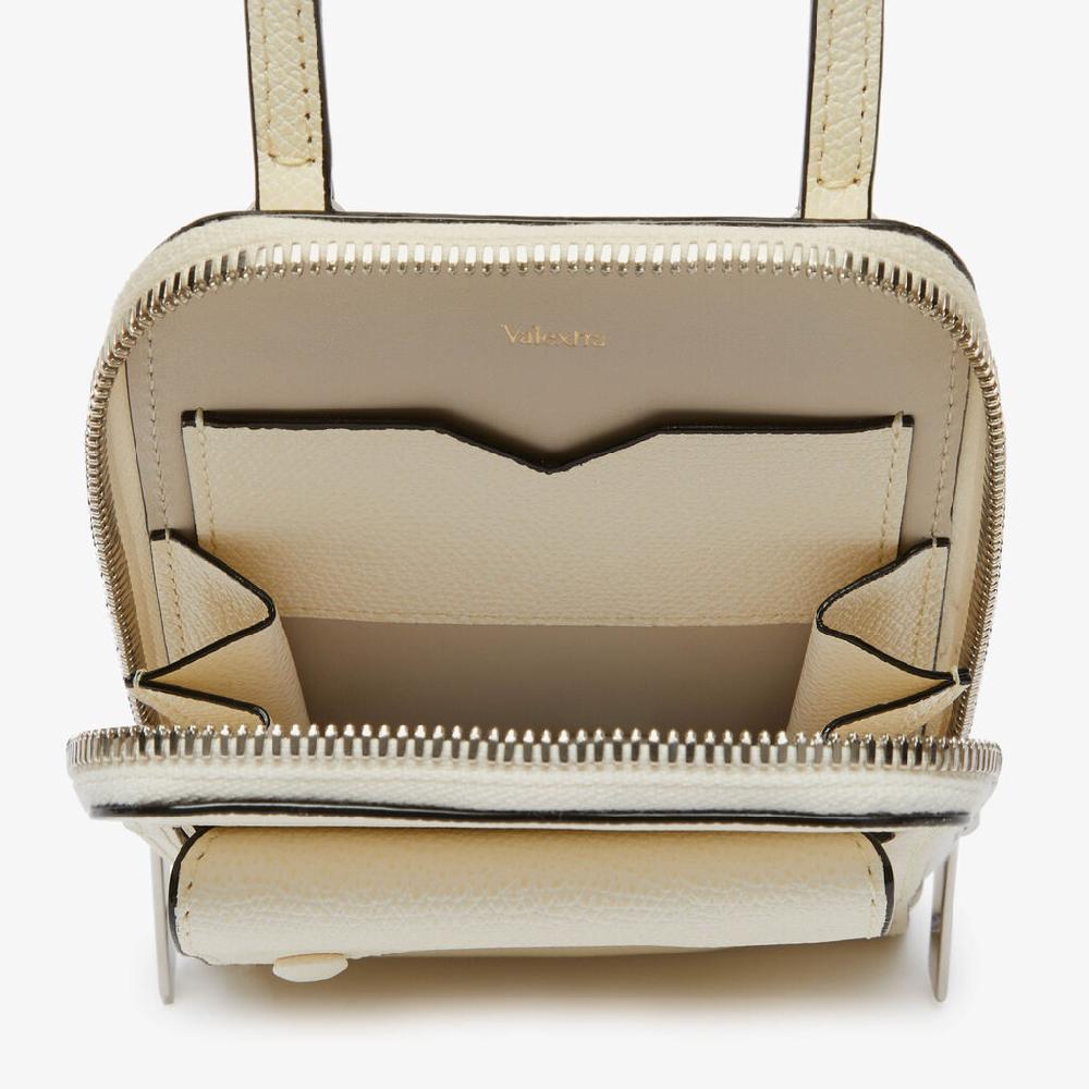 Valextra Porta telefono da Donna in Pelle Bianca | Valextra Pocket Outlet