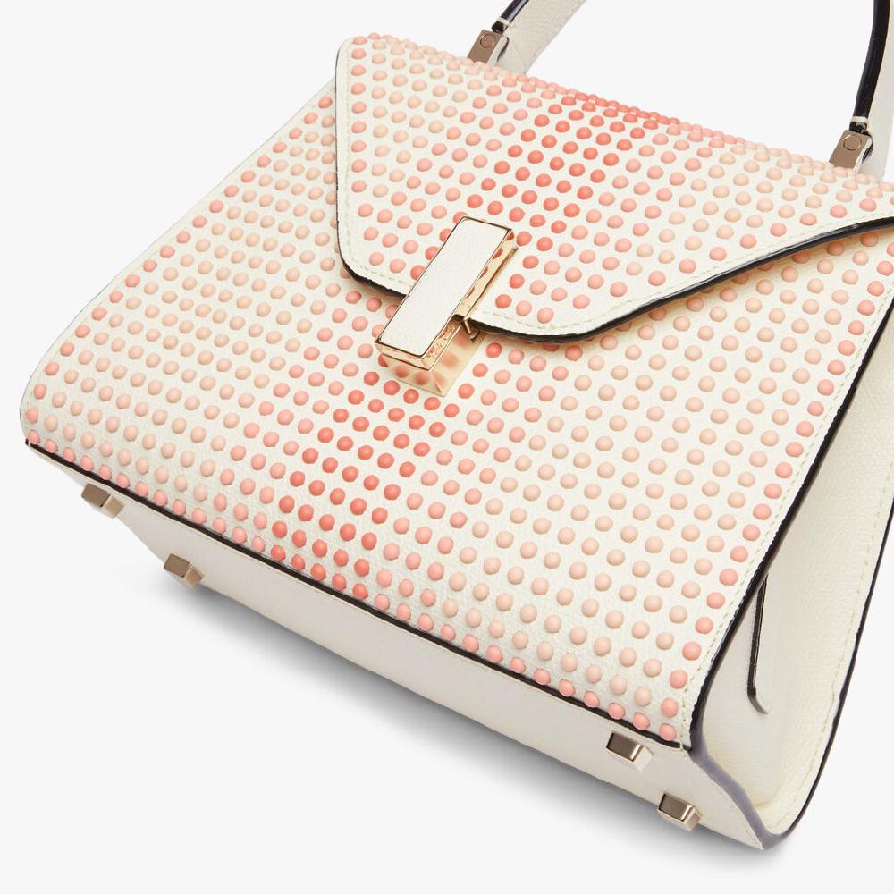 Valextra Borsa Donna con borchie Rosa in Pelle Bianca | Valextra Iside Vendita Calda