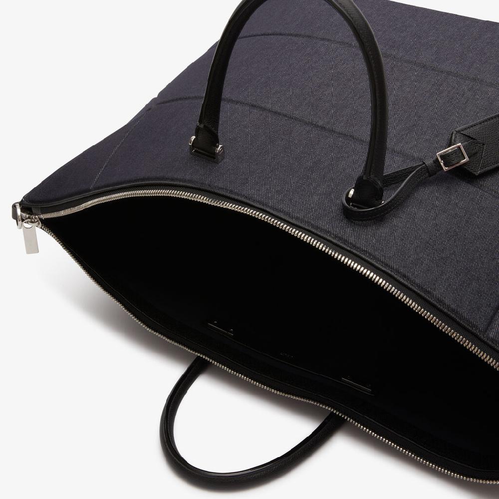 Valextra Borsa da viaggio pieghevole Blu e Nera | Valextra Poliedrica Saldi Di Fabbrica