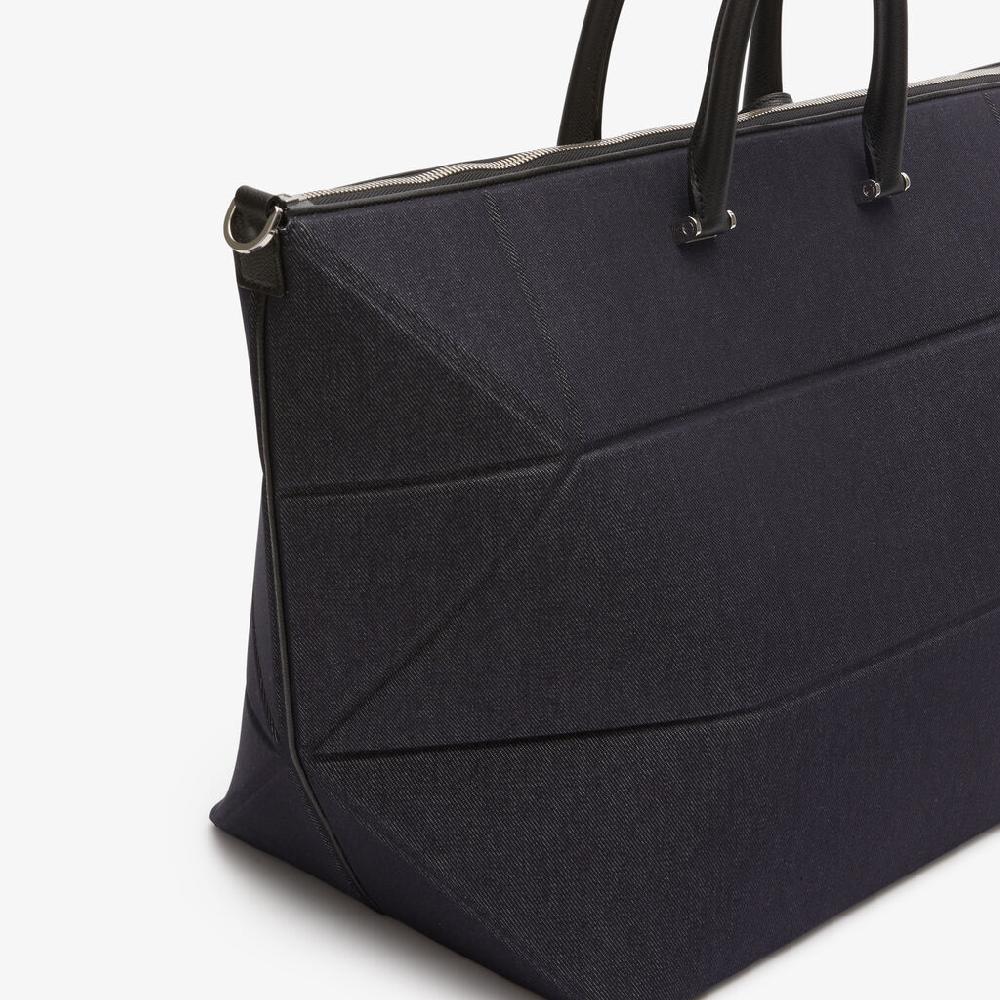 Valextra Borsa da viaggio pieghevole Blu e Nera | Valextra Poliedrica Saldi Di Fabbrica