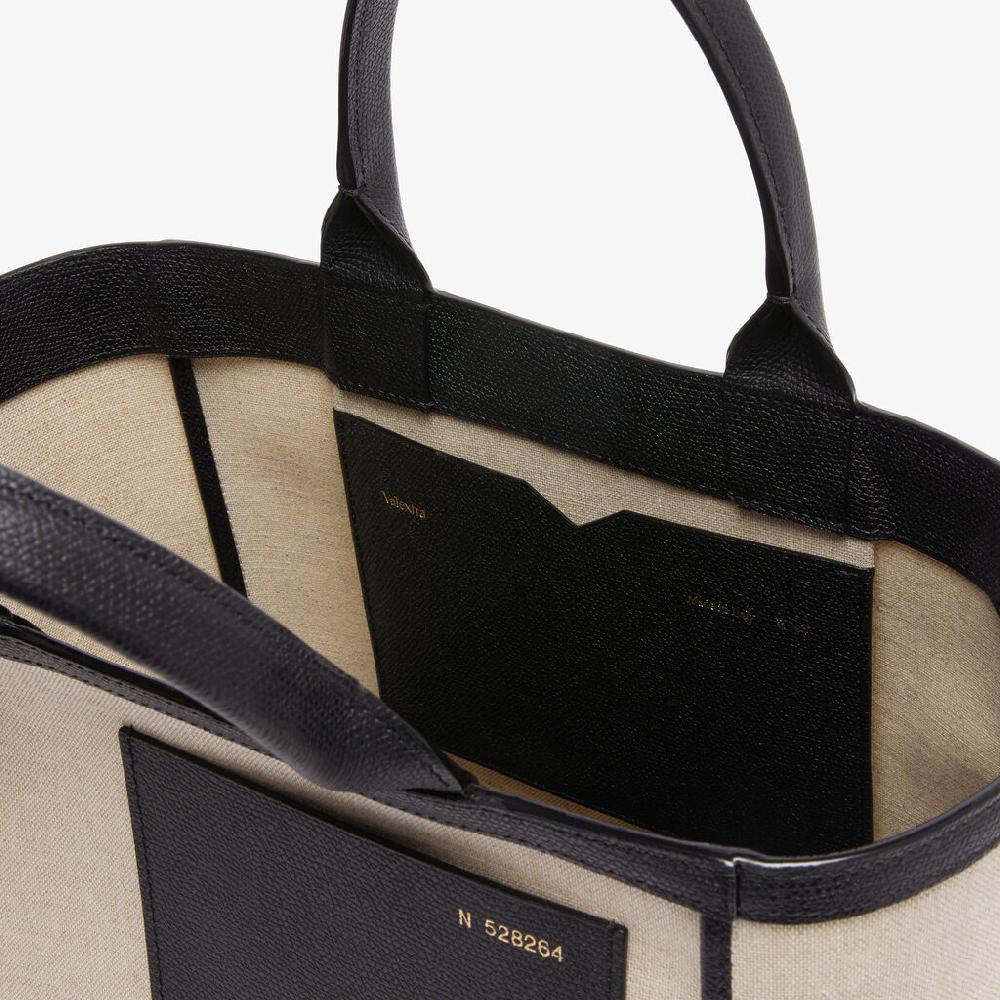 Valextra Shopping bag in canvas Mini in Tela Marrone | Valextra I Più Venduti