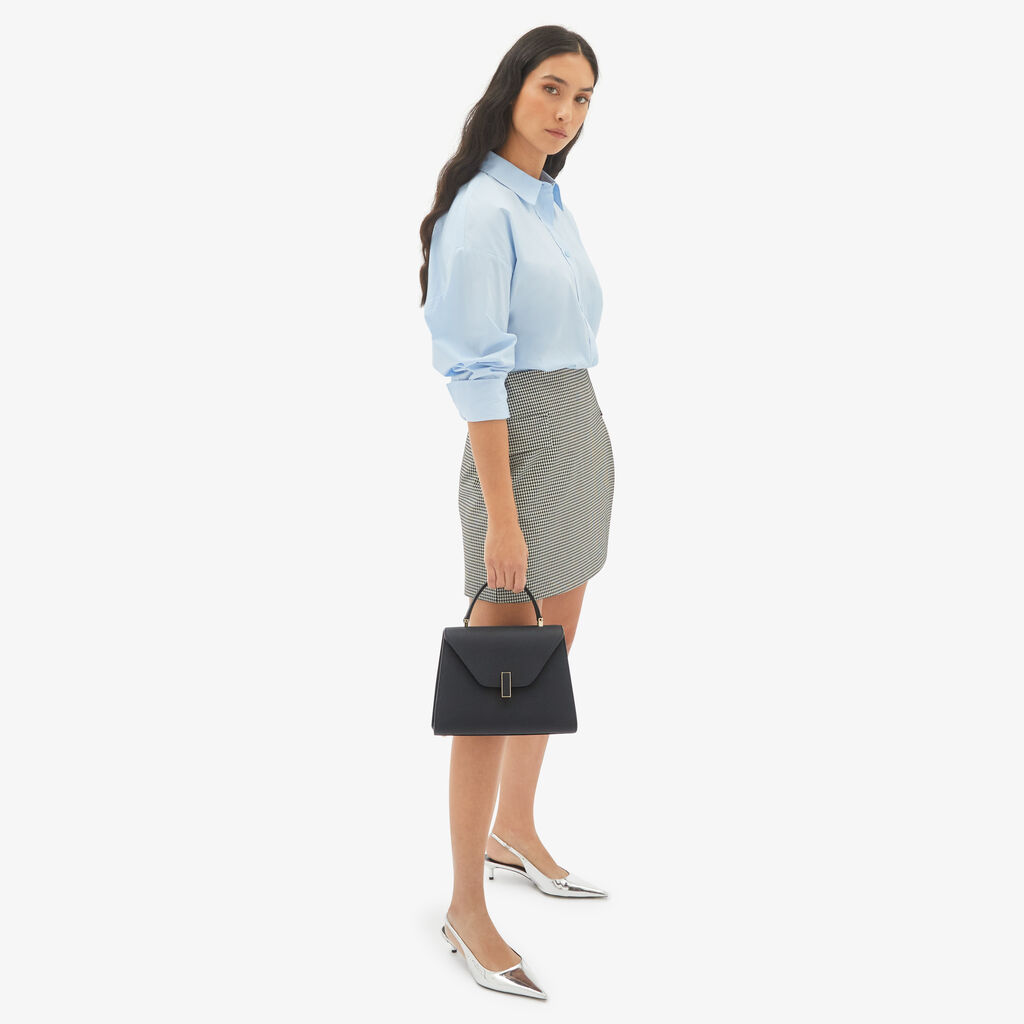 Valextra Borsa a mano Media in Pelle Blu Ottanio | Valextra Iside In Saldo
