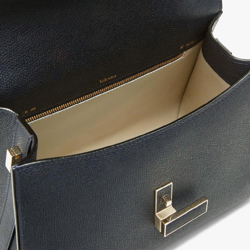 Valextra Borsa a mano Media in Pelle Blu Ottanio | Valextra Iside In Saldo