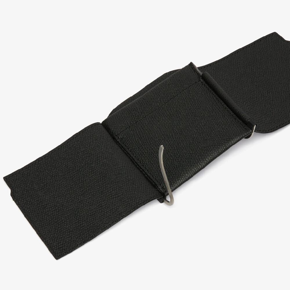 Valextra Portafoglio con fermasoldi trifold in Pelle Nera | Valextra Italia