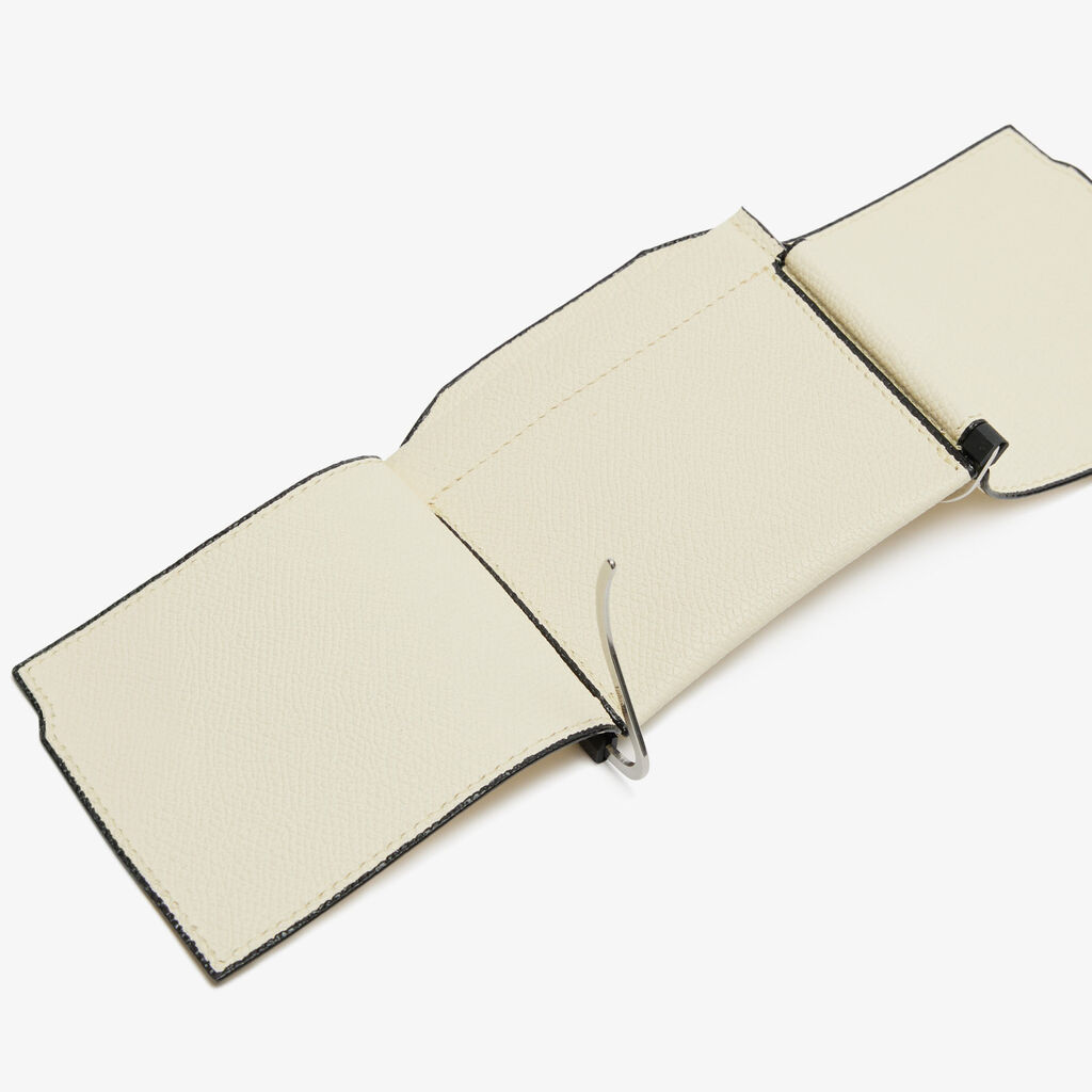 Valextra Portafoglio con fermasoldi trifold in Pelle Bianca | Valextra 2025