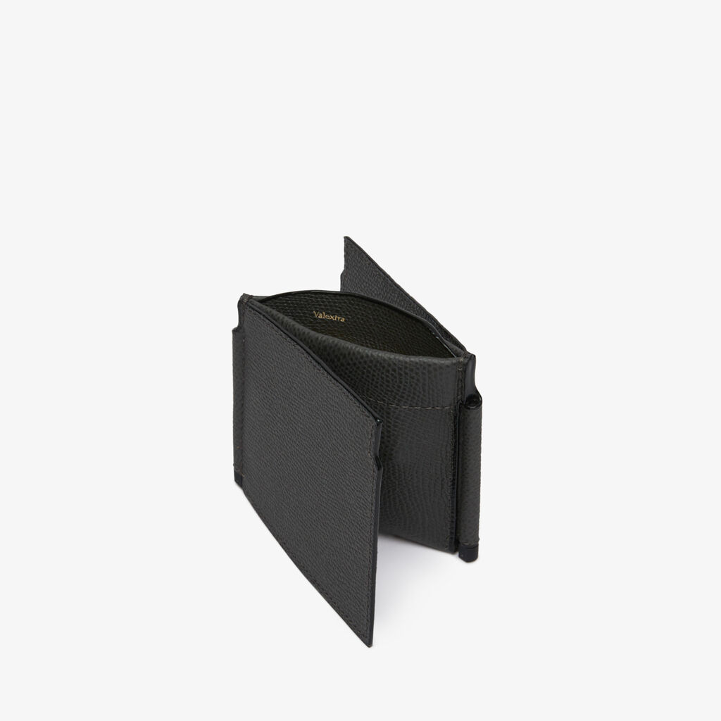 Valextra Portafoglio con fermasoldi trifold in Pelle Grigia | Valextra In Linea