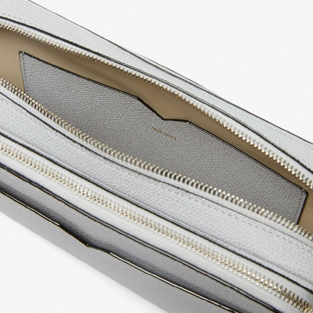 Valextra Borsetta a tracolla Bum Bag in Pelle Grigia | Valextra V-Line Qualità