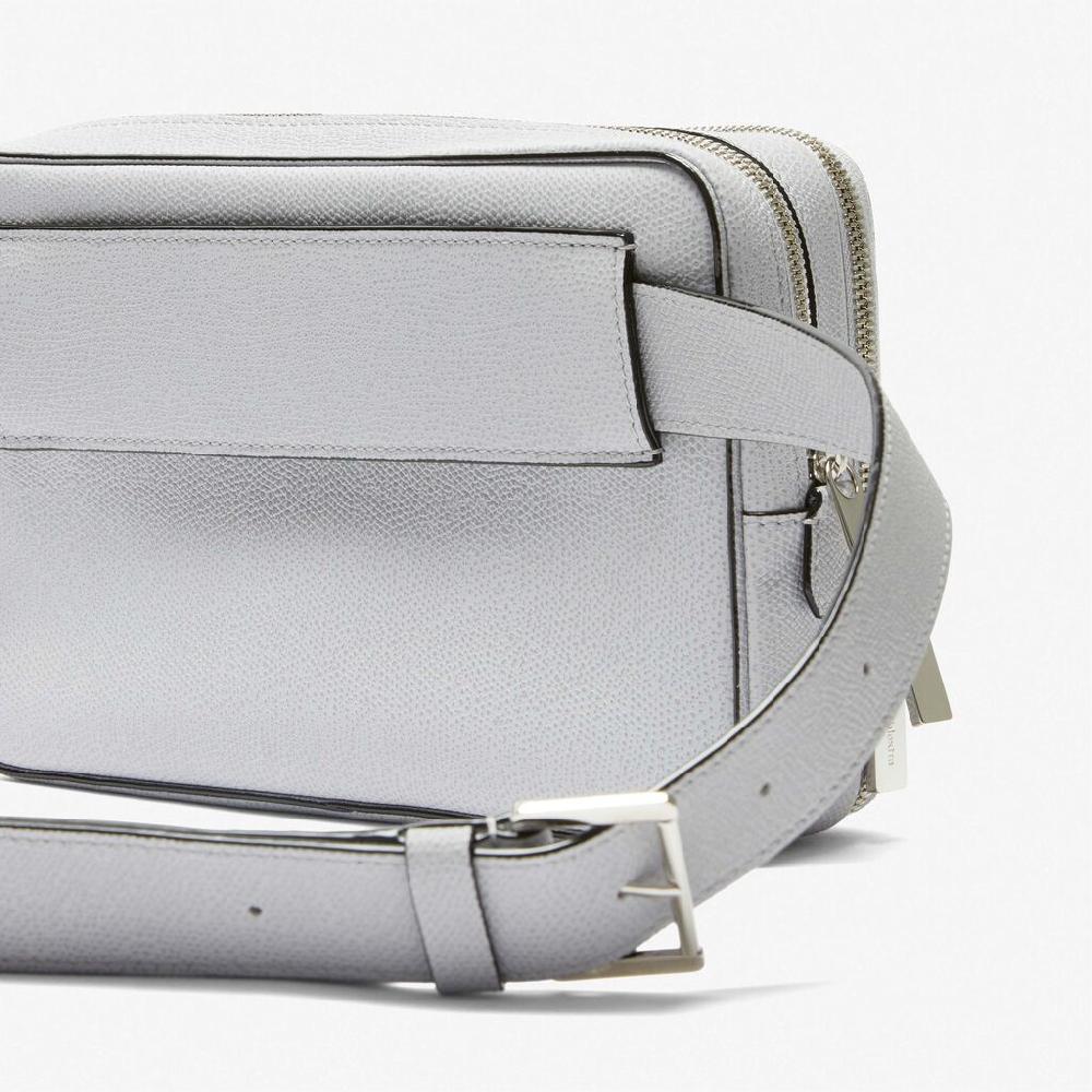 Valextra Borsetta a tracolla Bum Bag in Pelle Grigia | Valextra V-Line Qualità