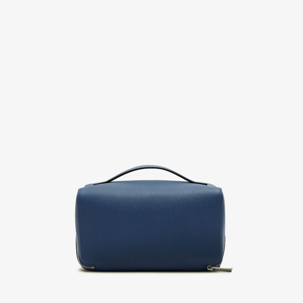 Valextra Beauty case da viaggio di Lusso in Pelle Blu | Valextra V-Line Promozione
