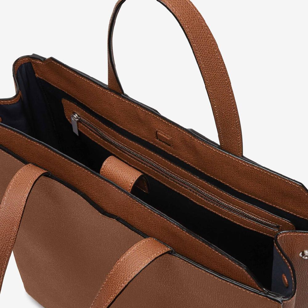 Valextra Borsa Shopping Uomo di Lusso in Pelle Marrone | Valextra V-Line Spedizione Gratuita