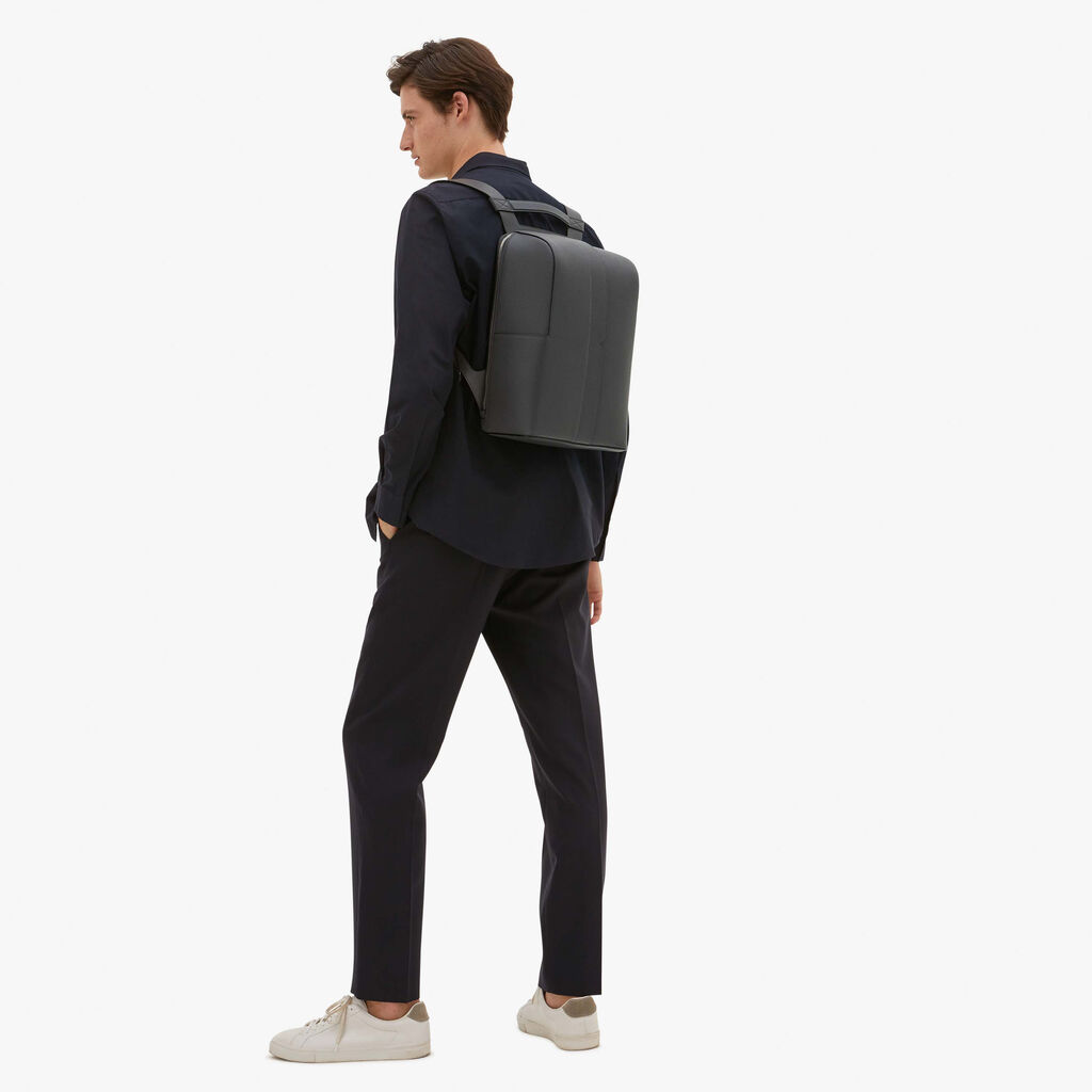 Valextra Valextra V-Line: Zaino da viaggio porta PC in Pelle Grigia Grande vendita