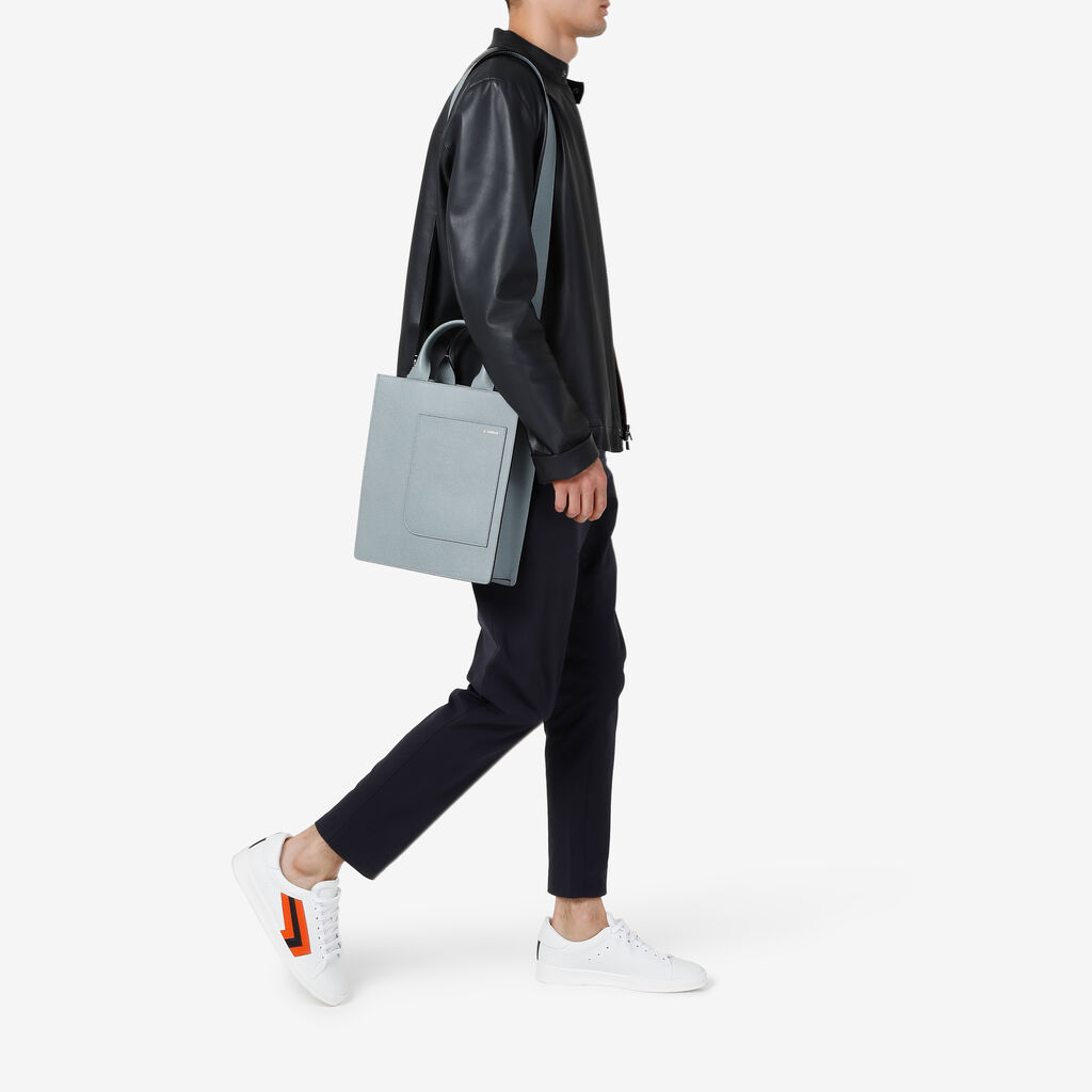 Valextra Tote bag Mini in Pelle Blu | Valextra Boxy Consegna Veloce