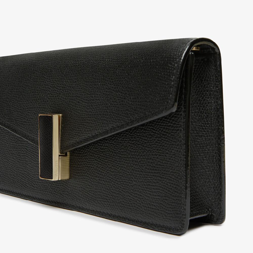 Valextra Borsa clutch semplice in Pelle Nera | Valextra Iside Affare Del Giorno