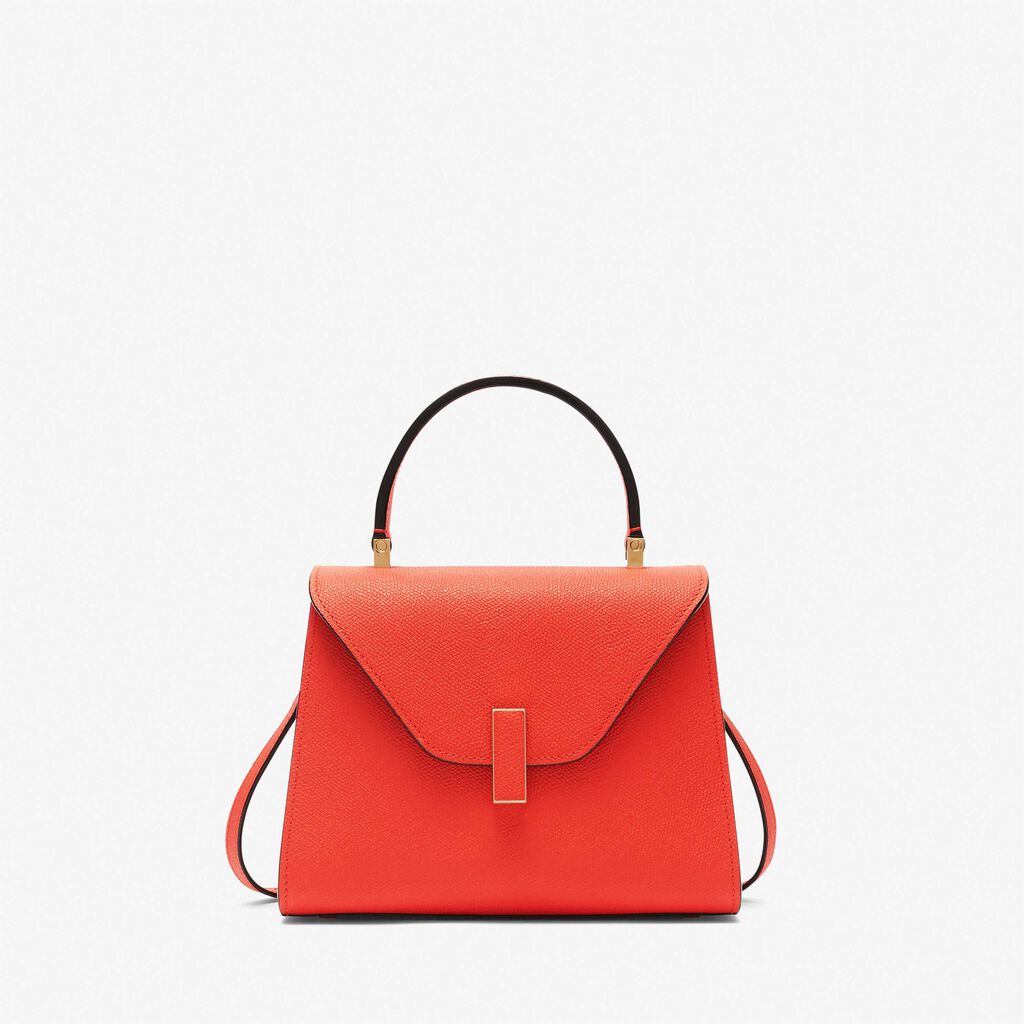 Valextra Borsa a mano Mini in Pelle Rossa Papavero | Valextra Iside