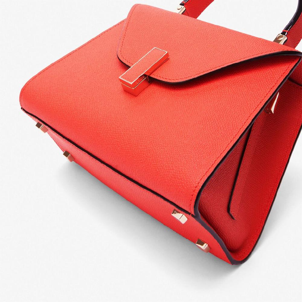 Valextra Borsa a mano Mini in Pelle Rossa Papavero | Valextra Iside Convenienza