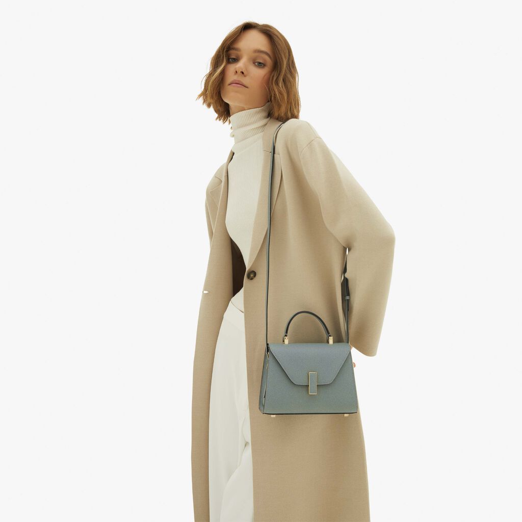 Valextra Borsa a mano Micro in Pelle Blu | Valextra Iside Presa