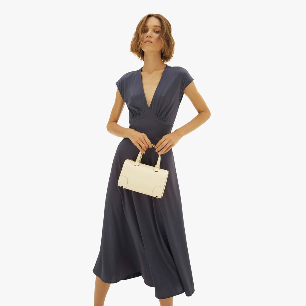 Valextra Borsa bauletto compatta in Pelle Bianca | Valextra Babila Offerta