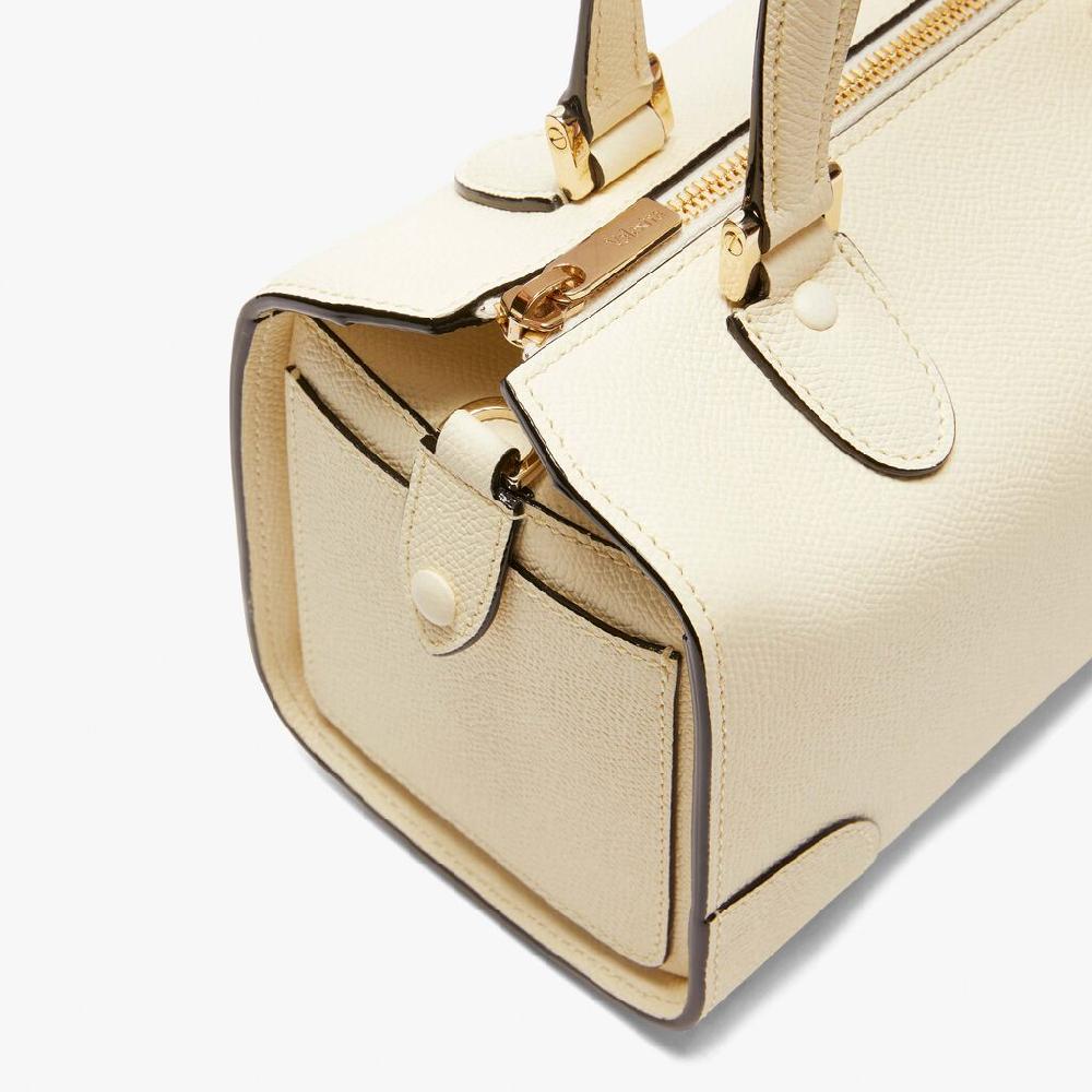 Valextra Borsa bauletto compatta in Pelle Bianca | Valextra Babila Offerta